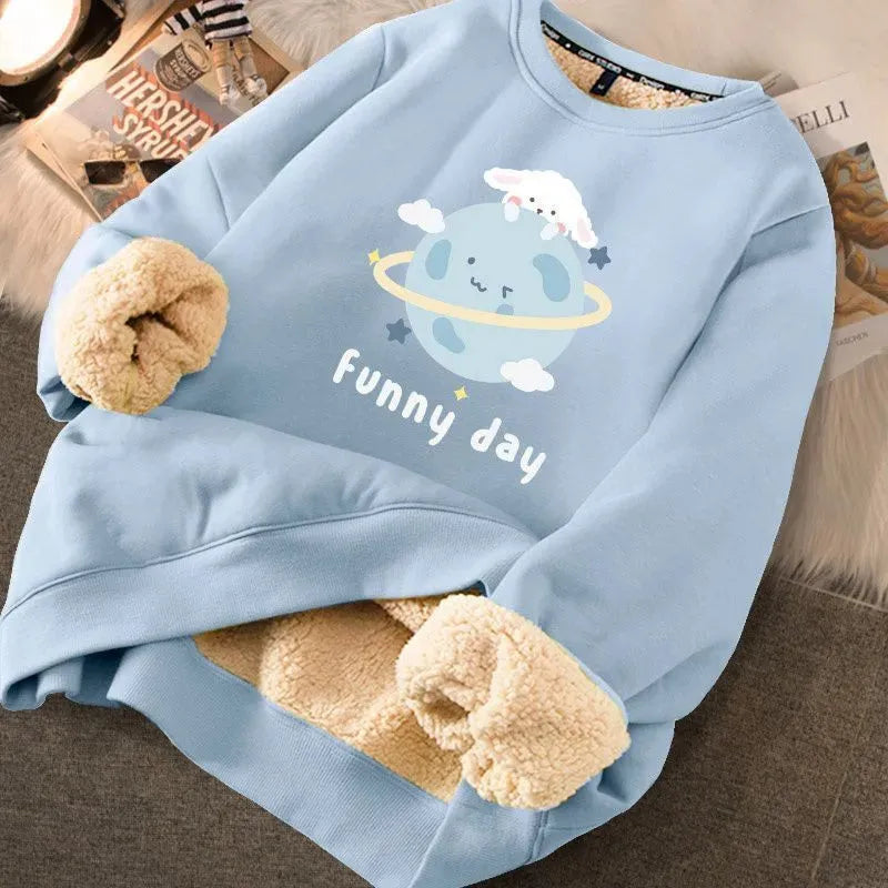 Fashion Thickened Printed Sweater For Women - Bellarte Enchanté Fashion Thickened Printed Sweater For Women